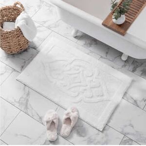 (Ew)WelHome 100% Cotton Sculpted Bath Rug